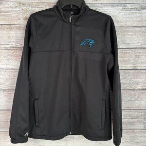Carolina Panthers Jacket Antigua Black Full Zip Fitted Pockets Women's Medium